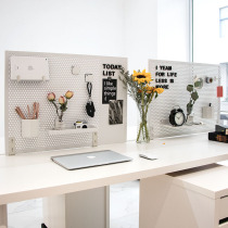 Punch-free double-seat office desktop storage compartment hole board shelf Office finishing rack Silent collection house