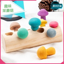 Simulation Picking Mushrooms 12 Months Treasure Finger Grip T Hand Eye Coordination Jack Dongle Game Solid Wood Matching Toys