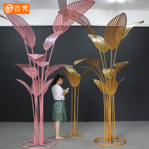 Wedding props Wrought iron plantain leaves road lead wedding stage decoration display display decoration shop window ornaments