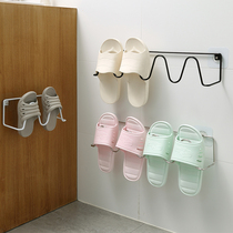 Bathroom trailer rack toilet toilet door rear wall wall-mounted drain narrow strip shelf non-perforated storage artifact