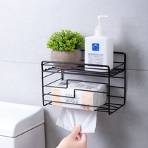 Toilet tissue box rack non-punching toilet household wall-mounted toilet paper towel storage rack