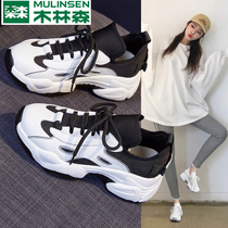 Mullinson father shoes womens shoes 2021 Winter New thick-soled explosive Joker leisure sports shoes ins tide H