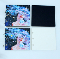 Gao Erle Xinghe Oil painting stick special book Small square book loose-leaf book white card black card book 20 pages 240g 16*15CM