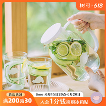 Shuke little white bear cold kettle glass cold kettle household high temperature resistant cold bubble ice water cold drink juice fruit tea tie pot