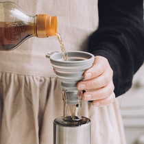 Tree retractable folding silicone funnel kitchen household large diameter oil funnel small oil leakage wine funnel small