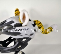 Childrens balance car sliding step Adult motorcycle electric car ski helmet ornament headdress tiger ear tail