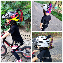 Childrens male and female balance car helmet sliding walkerhead motorcycle helmet adornment floating with headgear Dirty Braid Short