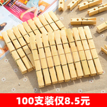 100 bamboo wooden clothes clip windproof clothes drying clip small clip bag wooden clip bamboo clip