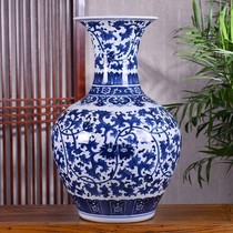 Jingdezhen ceramic ornaments living room flower arrangement hand-painted antique blue and white porcelain floor vase Chinese home decoration