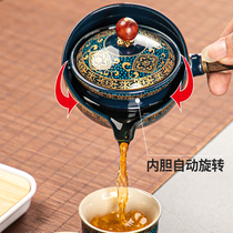 Xiaoyao bubble teapot 360 degree rotating travel tea set set household car kung fu tea cup portable automatic