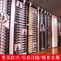 Restaurant card seat industrial wind wine rack screen rack bar creative floor partition iron wine shelf decoration
