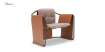 Lahti Nordic modern leisure chair designer famous chair creative kimono leather chair metal chair backrest cushion chair