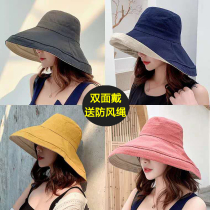 Big eave hat female Korean version of Japanese wild travel sunscreen sun visor tide along the face cover fisherman hat summer