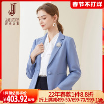 Classic story blue casual fashion suit female 2022 spring and summer new short slim professional suit coat