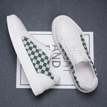 Hong Kong Tide Cards Super the same mens shoes Summer Sail Cloth Shoes 100 Lap Breathable Little White Shoes Plaid Plate Shoes