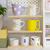 Dust-proof water cup rack creative tea cup holder household equipment wooden tray shelf glass storage box