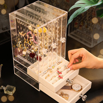 Acrylic earrings box transparent earrings Net Red jewelry finishing storage box dust hanging jewelry display rack simple