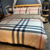 Soft full cotton washed cotton four pieces of kit minimalist sheet Bed Linen Striped quilt Quilt Cover Students Pure Cotton Bed supplies