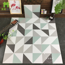 Nordic color art geometric tiles Kitchen non-slip floor tiles Bathroom wall tiles flower pieces vintage tiles 300