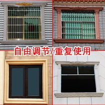 Window cover mould Roman column Window model European villa square line Cement column Exterior wall edging decoration