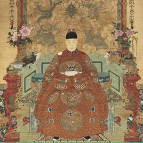 Ming Anonymous Ming Xizong Sitting Statue ultra-high-definition electronic picture decoration inkjet identification copy Chinese painting material