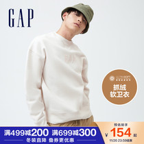 Gap Mens Womens LOGO loose fleece sweater 735867 2021 autumn and winter new couples sports coat tide