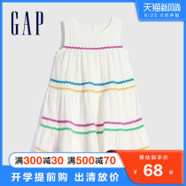  Gap female young children western style striped round neck sleeveless dress summer new childrens clothing cute childrens skirt