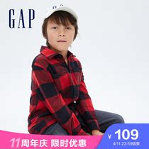 Gap Boy Flannel Plaid Shirt Style Jacket 727572 Spring New Childlike Handsome air long sleeve blouse