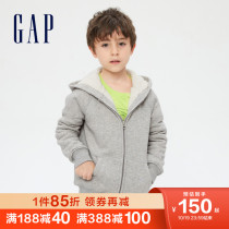 Gap boys imitation cashmere sports hooded sweater 733485 2021 autumn and winter new childrens clothing plus velvet cardigan