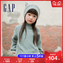 Gap girl retro loose semi-high neck pullover sweater 704064 2021 autumn new childrens wear sweater