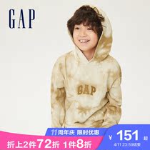 Gap Boy LOGO Zal Dyeing Loose Sports Livatshirt 845035 Spring 2022 New Childrens Hooded Sweatshirt