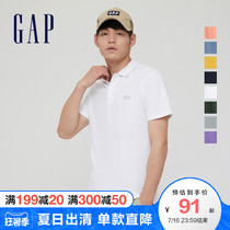 (Skin-friendly)Gap mens LOGO pure cotton sports POLO shirt 889904 2021 summer new