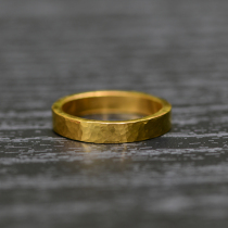 Handmade gold ring Full gold plain ring ring Men and womens couple ring Wedding custom lettering