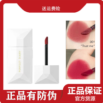 New perfect diary business card lip glaze lipstick card female niche brand 002 student milk tea color berry color