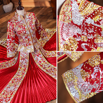 Xiuhe dress bride 2021 new Chinese wedding dress Wedding toast dress large size dragon and phoenix coat thin out of the cabinet dress
