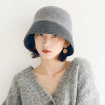 Printing meter valley feather soft warm wool small along basin hat Japanese literary hat female autumn and winter Joker fishermans hat