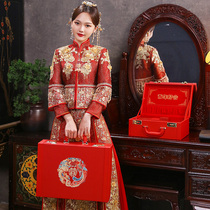 Wedding box bride dowry box wedding red box gift box suitcase Xiuhe dowry box gift box press box