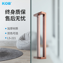 KOB STAINLESS STEEL BLACK GLASS DOOR HANDLE Sliding Door Handle Wooden Door Rose Gold Double Bend Big Handle Pair Dress
