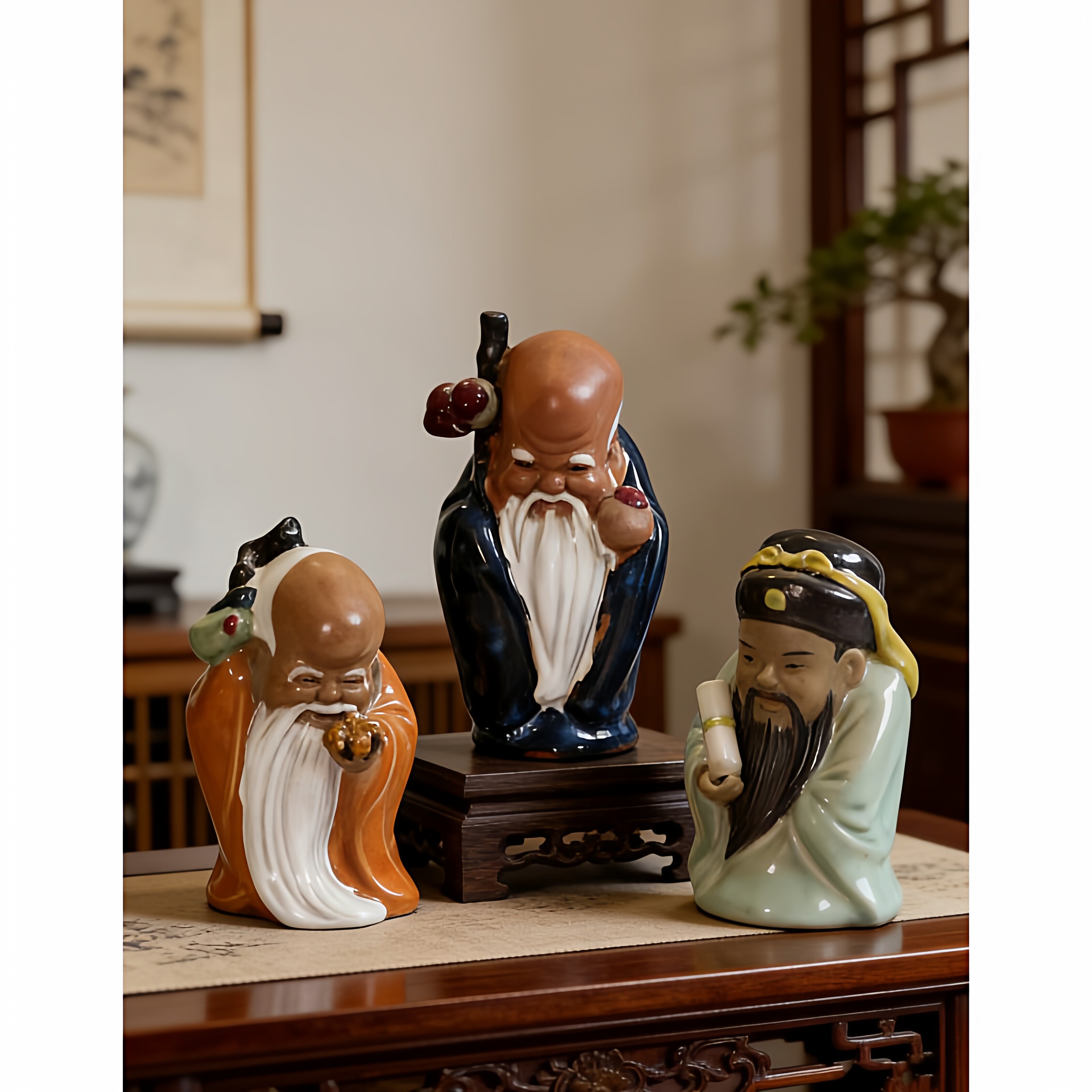 中国古玩　白磁福禄寿人物置物 陶瓷福禄寿-陶瓷福禄寿促销价格、陶瓷福禄寿品牌- 淘宝