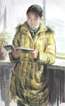 chao xian hua the study of gold ming he: 51 x 84cm