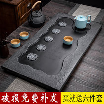 Wujin Stone tea tray simple household tea set simple drainage size whole block imitation stone stone Black Gold Stone tea table
