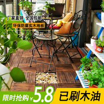 Carbonized anticorrosive wood duplex outdoor wood floor diy balcony terrace courtyard garden outdoor solid wood splicing mat