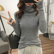 Womens turtleneck sweater 2021 new wool base sweater Western style thickened outer wear pullover lazy wind