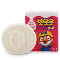  South Korea imported Pororo childrens soap Infant cleansing facial soap Plant light fragrance milk emollient soap