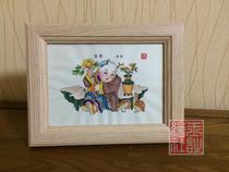 Tianjin Yangliuqing New Years painting Rich and Safe boutique pocket small frame setting table pure hand-painted gifts