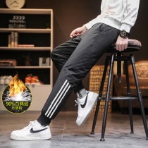 Winter down pants men thickened large size Harbin cold-proof warm pants wear outside the leg pants Northeast cotton pants equipment