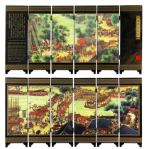 Abroad gift lacquer antique six-sided small screen decoration handicraft Chinese style features to give foreigners gifts
