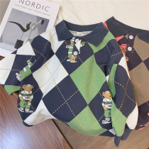 2022 Spring loaded with new children Long sleeves POLO-shirt boy Han version Weiwei clothes handsome gas baby blouses spring and tide child clothing