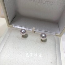 Spot special classic single bead Japan akoya sea water Round 8 5mm White Pearl 18K gold earrings