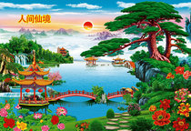 Xiantang decorative painting Xiantang landscape hanging painting background wall wall painting Mural painting